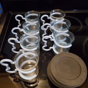 7 Michael Graves Mickey Mouse Cups & Saucers by Moeller
